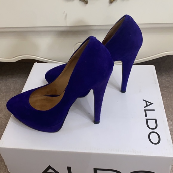 Aldo Jonquiere Purple Suede Pumps (Size 5) - Picture 2 of 5